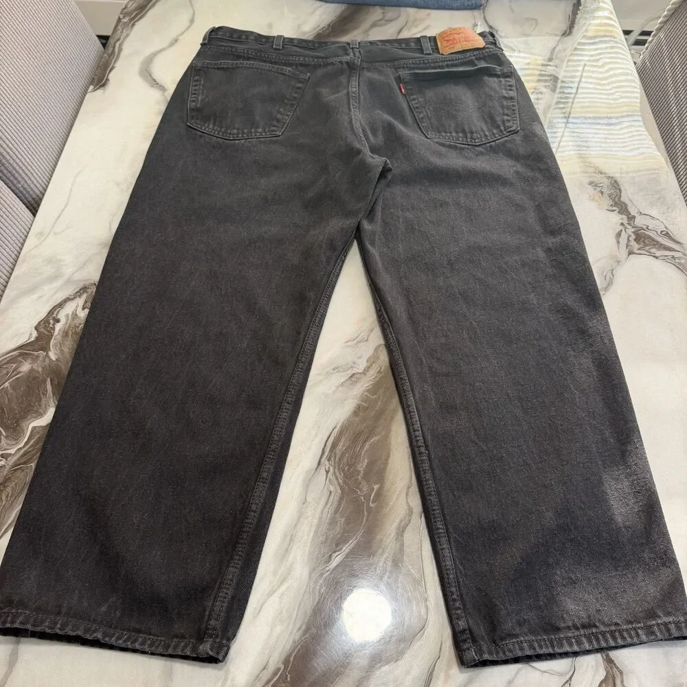 Levi's 550 Men's Black Relaxed Fit Tapered Jeans Size W44 L28 (Tag 44x30) 150th